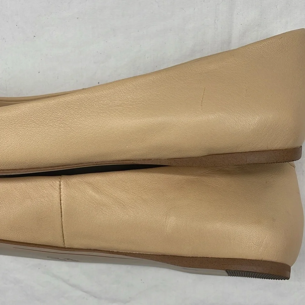 SARTO By Franco Sarto Neutral Beige Pointed-Toe Leather Flat